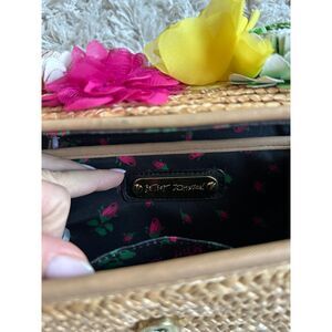 Betsey Johnson Straw Clutch with Flowers
